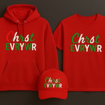 Red Christmas “CHRST EVRYWR” Set!