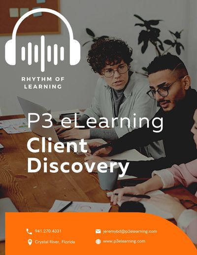 Team collaborating on eLearning client discovery at P3 eLearning.