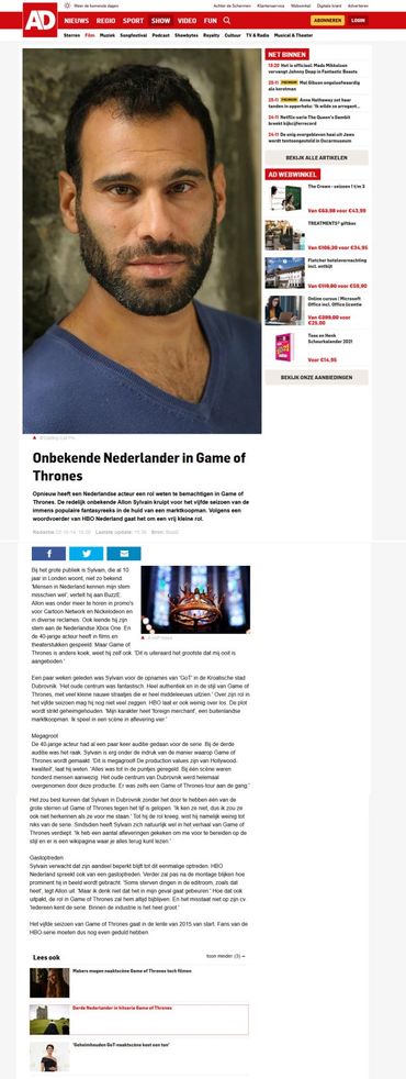 Allon Sylvain is a Dutch actor and voice actor based in london UK. Actor Game of Thrones, AD.nl