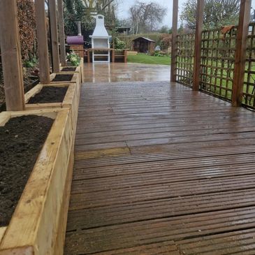 professional decking in the backyard