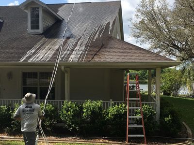Safe roof cleaning process to keep employees safe