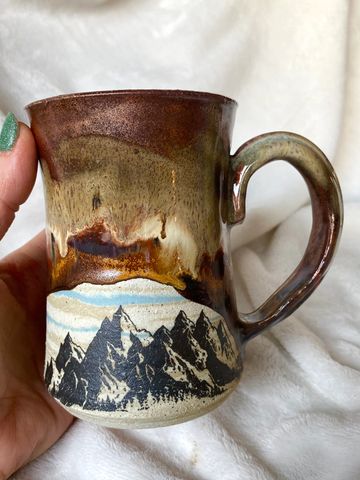 Mountain mug- Inspired by the Cascade Mountains in the PNW. 16 ounces
