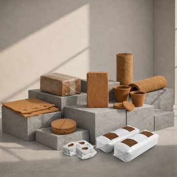 Royal Root coco peat products range briquettes bales bags