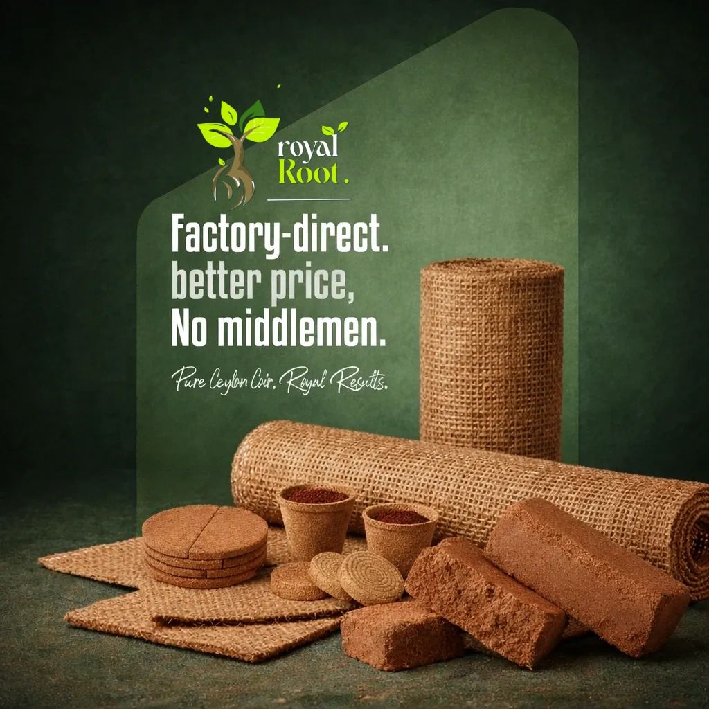 Eco-friendly coir products from Royal Root with factory-direct pricing and no middlemen.