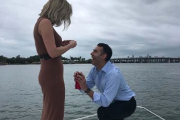 Marriage Engagement celebration in Miami Beach private boat tour