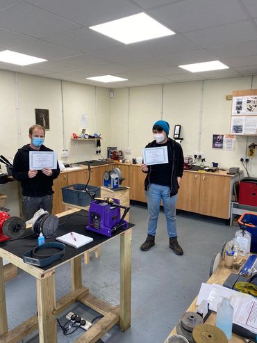 Two students completed the five day course sharpening training and getting their certificates