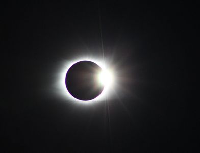 Solar eclipse as the Sun returns from behind the Moon