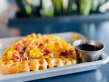 Waffle taco for brunch at Native Brew Works