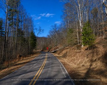 Paved road frontage on Boone Gap Lane, wooded land for sale near Taylorsville NC