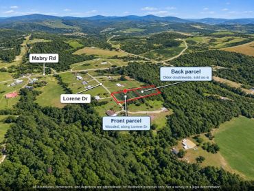 Aerial looking south toward Mabry Rd over the wooded land in Stanly County NC