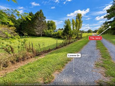 Lorene Dr frontage, quiet gravel road with public water at the road, Albemarle NC