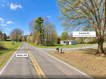 Turn from Mabry Rd onto Lorene Dr (gravel)