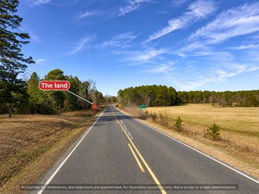 Approaching the land on NC Hwy 96 through open Granville County countryside