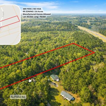 3.6 wooded acres for sale near Fayetteville, Cumberland County NC, minutes from I-95