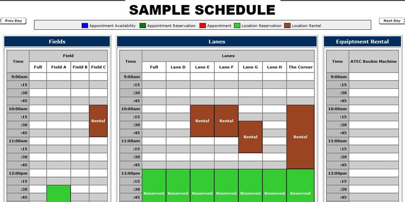Sample schedule