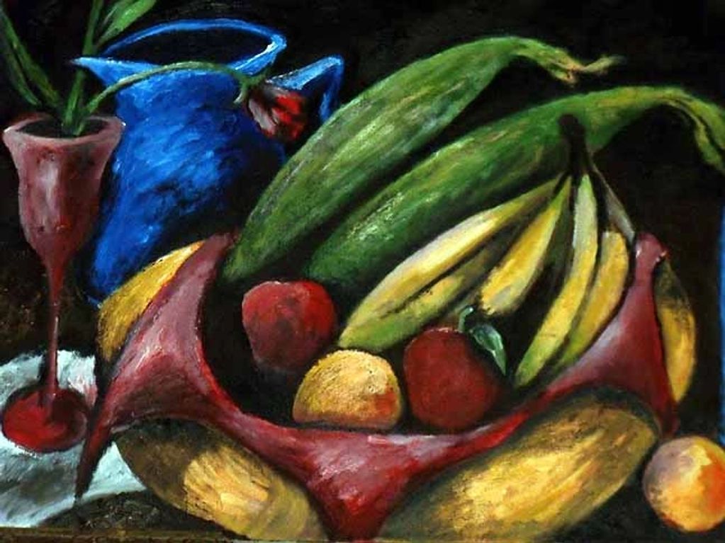 "Still Life with Fruit and Corn"
Oil on Canvas
1997