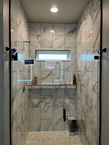 Precision Glass installed glass shower in Creston near Kalispell for a Precision Glass customer