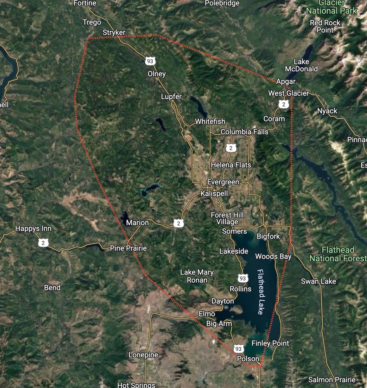map of precision glass service area