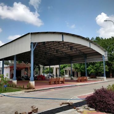 curved steel roof construction
