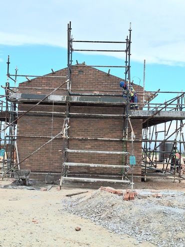 Commercial building construction work in progress