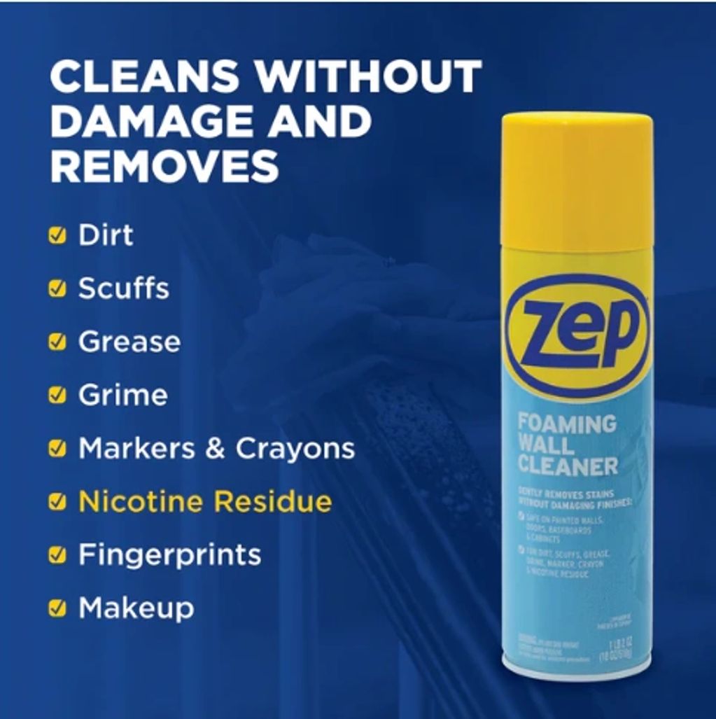 Zep Foaming Wall Cleaner removes dirt, grease, grime, and more without damage.
