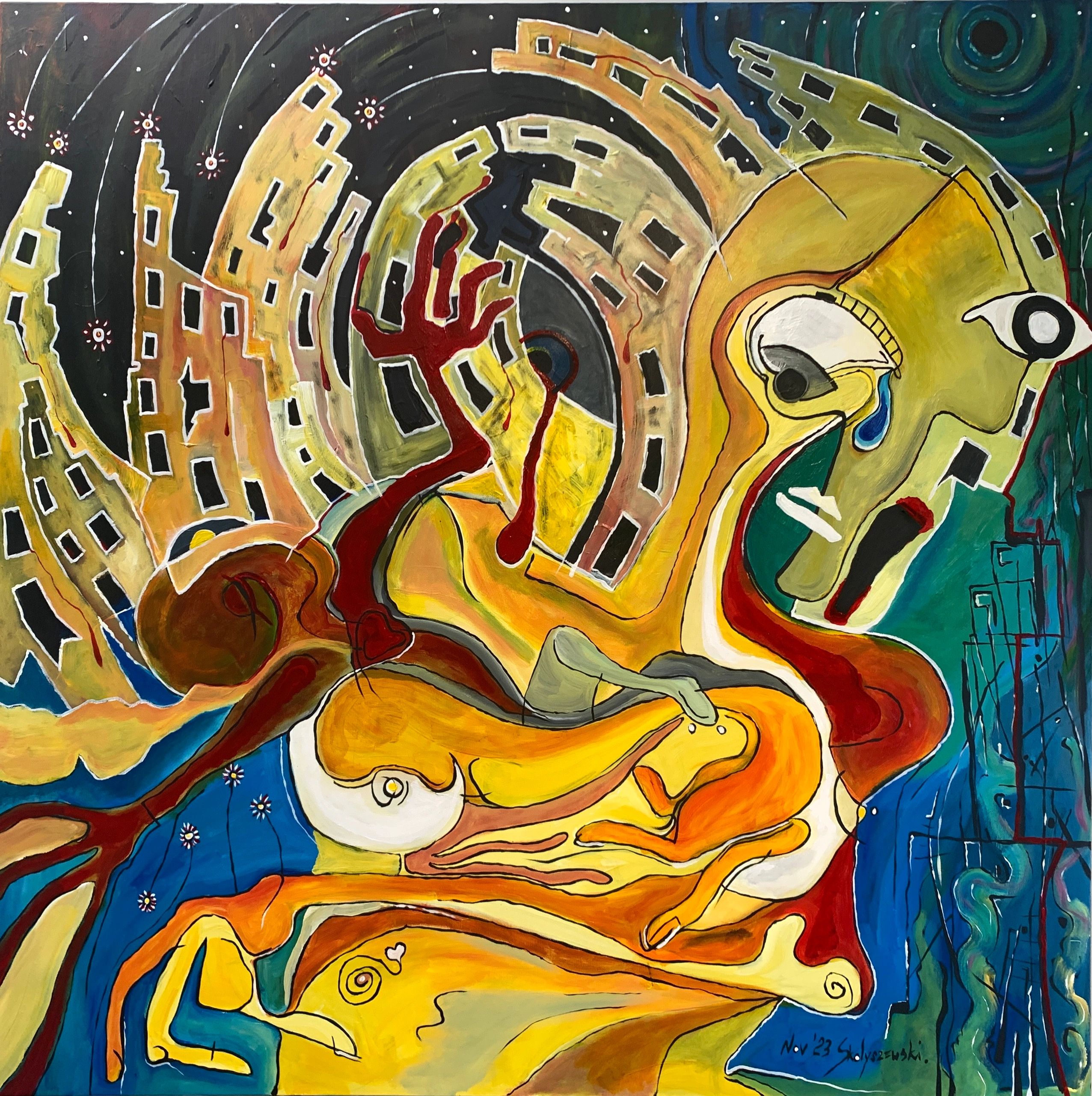 2023
"Saint Mary of Terror"
acrylic on canvas
( 122 cm x 122 cm )