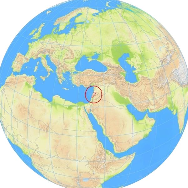 Lebanon on the globe