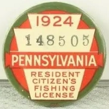 1924 PA Resident Fishing License - Sold $210 (2021)