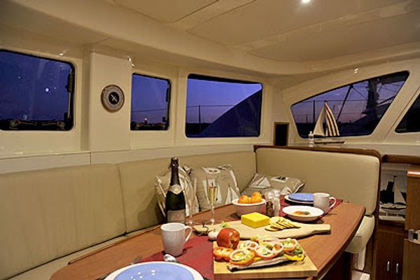 Appetisers and Sundowners Are Ready. Great Moment in a Private Langkawi Honeymoon Cruise.  