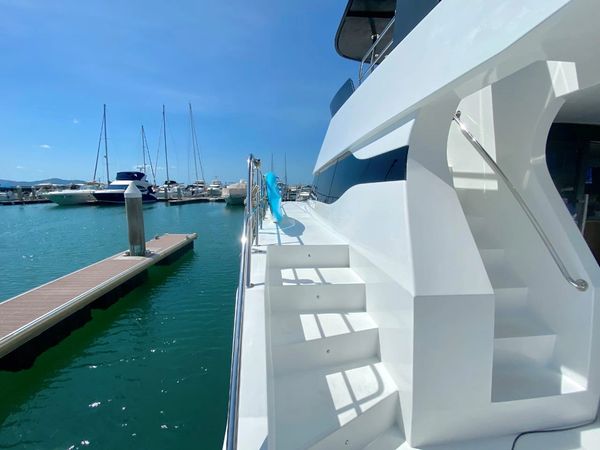 Access the Front or the Fly Bridge of Bonbon (Ocean Amigo) Langkawi Private Yacht in a Few Steps