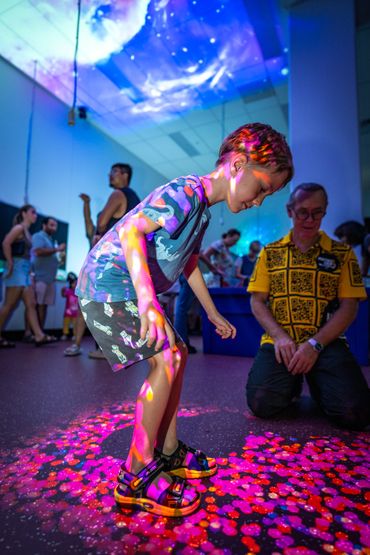 Northern Lights NT interactive camera/ projection system delivering dynamic floor/ ground projecti