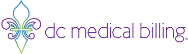 Logo for DC Medical Billing with Fleur-de-lis. A New Orleans Company