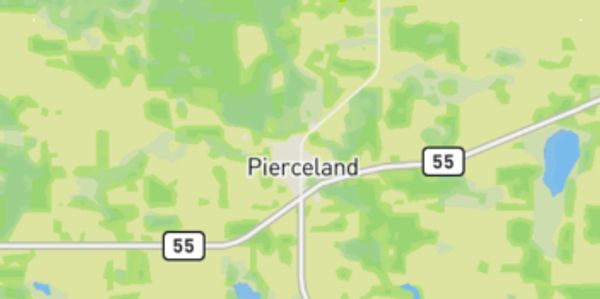 Map showing Pierceland and highway 55.