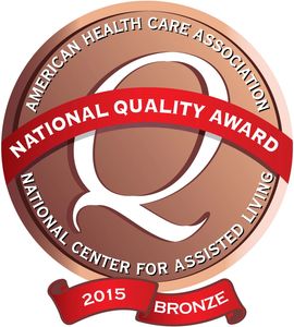 Bronze National Quality Award from American Health Care Association for assisted living in 2015.