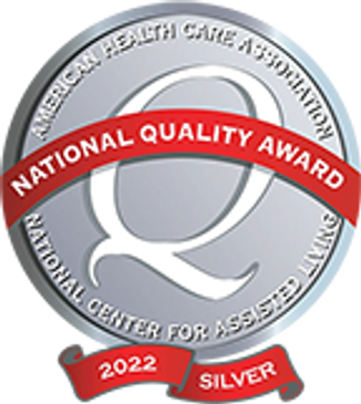 Silver National Quality Award 2022 badge from ACHCA.