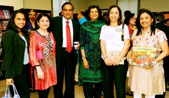 Smita Turakhia with a group after India Slide presentation.