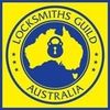Logo of the Locksmiths Guild Australia with a map and lock symbol.