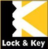 Lock & Key logo with black, white, and yellow geometric shapes.