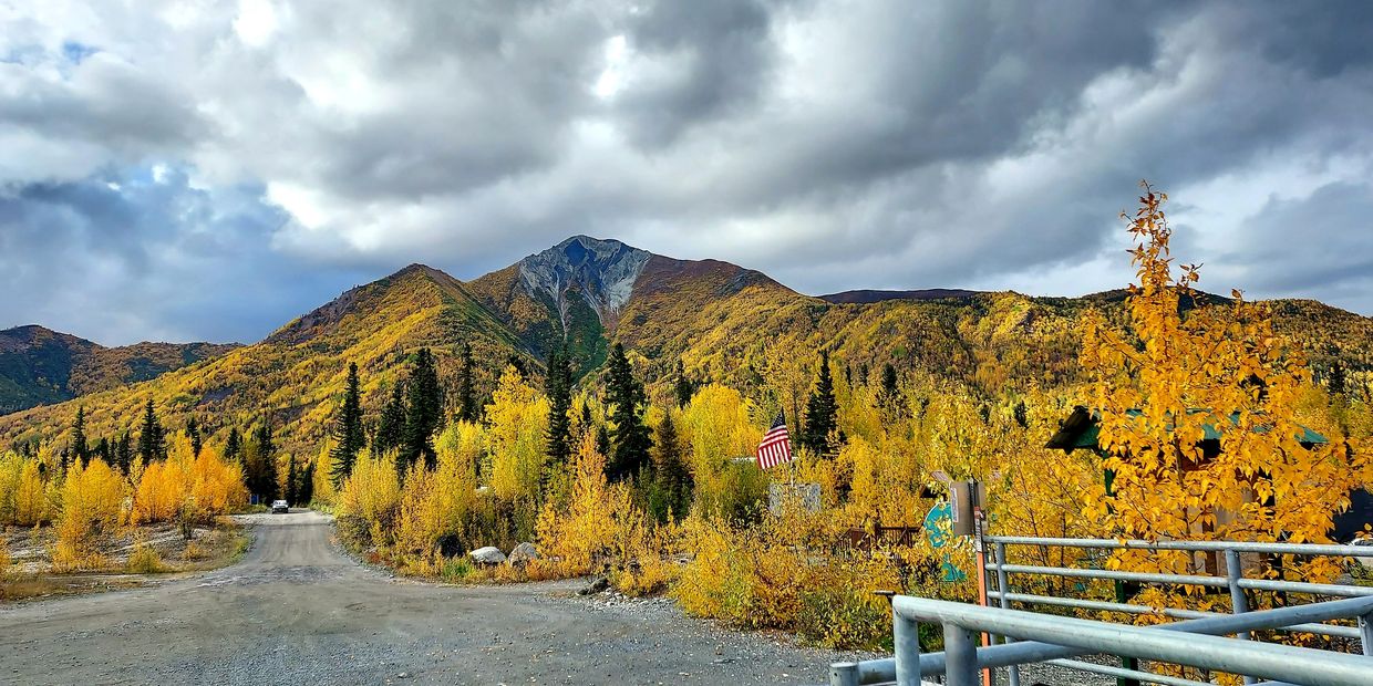 Fireweed Mountain from the McCarthy footbridge