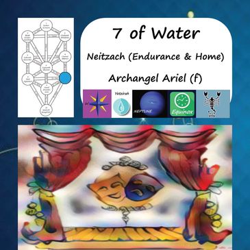 Netivot Tarot 7 of Water by Leah Kiser at Ahavah Ariel Sacred Arts.