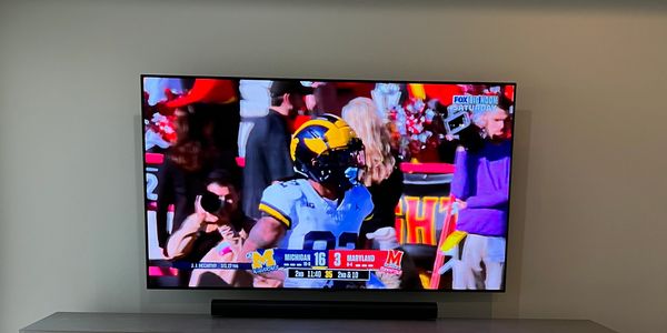Tv mounted with a soundbar