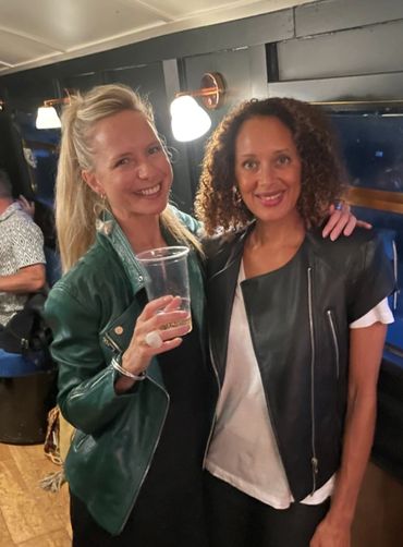 Beautiful ladies aboard party boat.