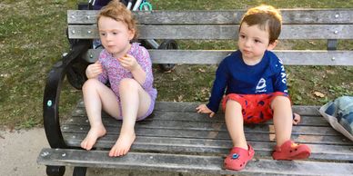 At the "Brookline Beach" with Sofia, Marchello and all the other kids