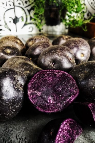 Vlog purple potato in TheWrightBaker kitchen with iPhone