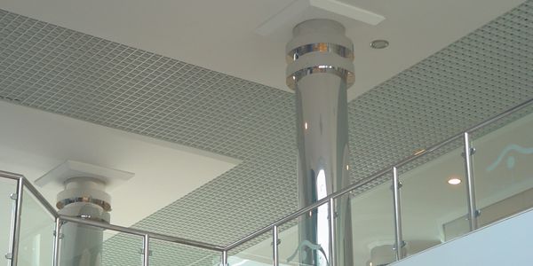 Open Cell Metal Ceiling in Commercial Center