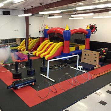 Summer camp bounce house ultimate ninja warrior obstacle course