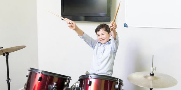 In Person Drum Lesson for Kids. Drum Student.