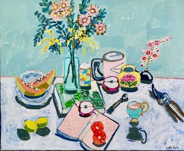 Still life painting with flowers and fruit
Robertson NSW Australia
Kate Vella Art