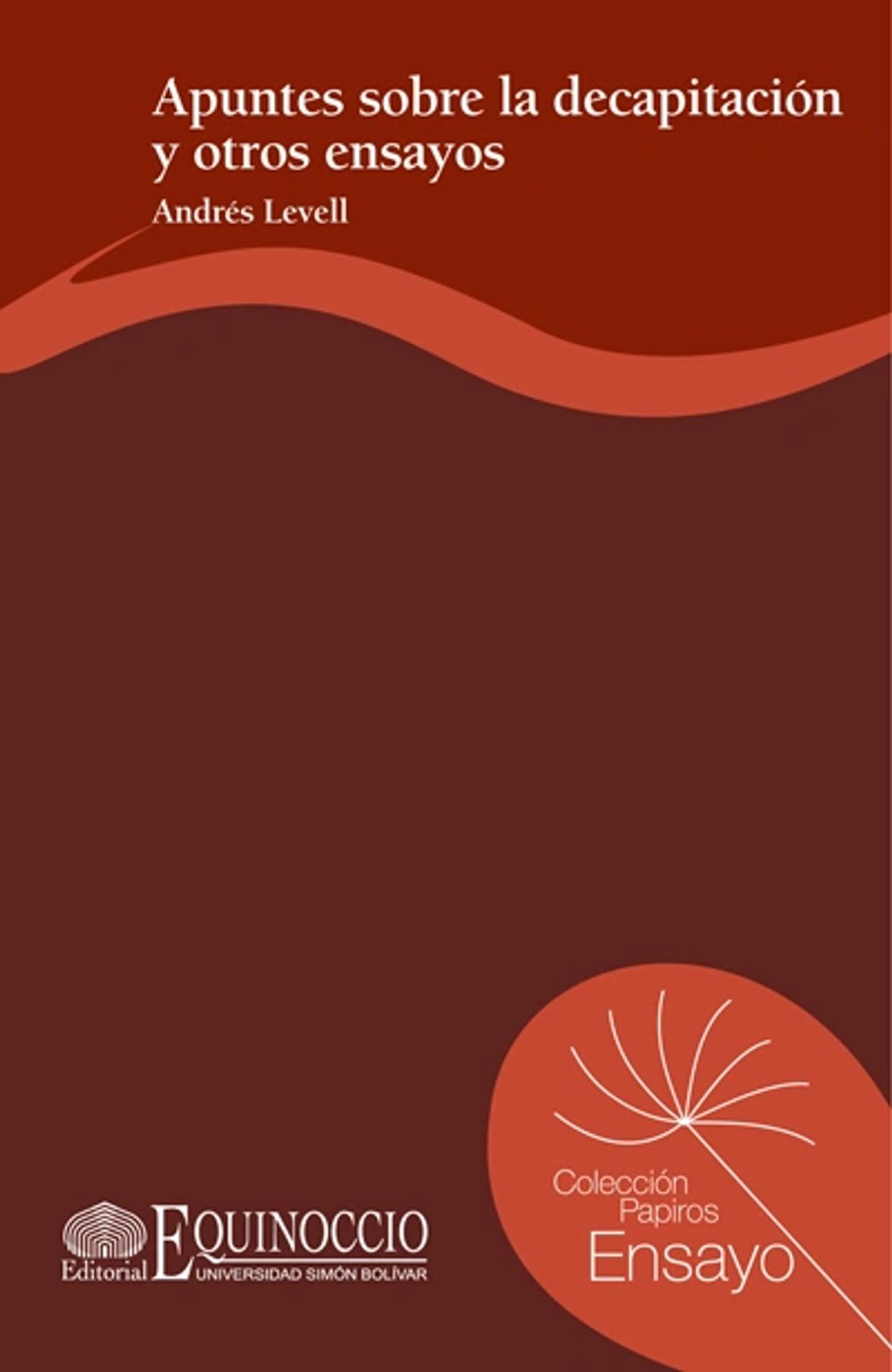 Portada de libro en tonos marrones y rojos.