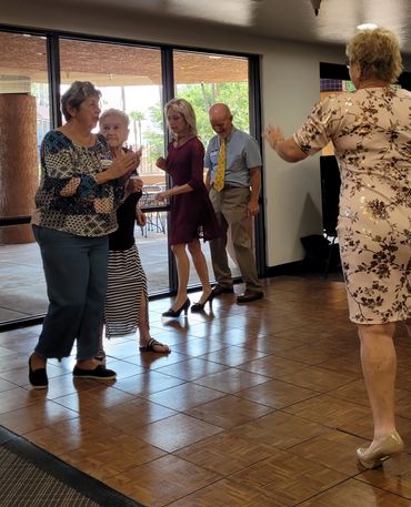 Group of elder women in a room